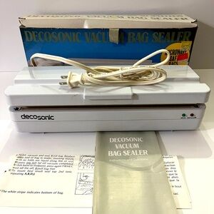 Decosonic Food Sealer White Vacuum Bag Sealer Food Prep/Storage